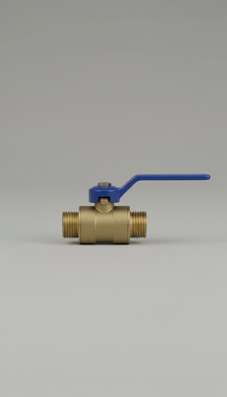 Brass ball valve with blue handle